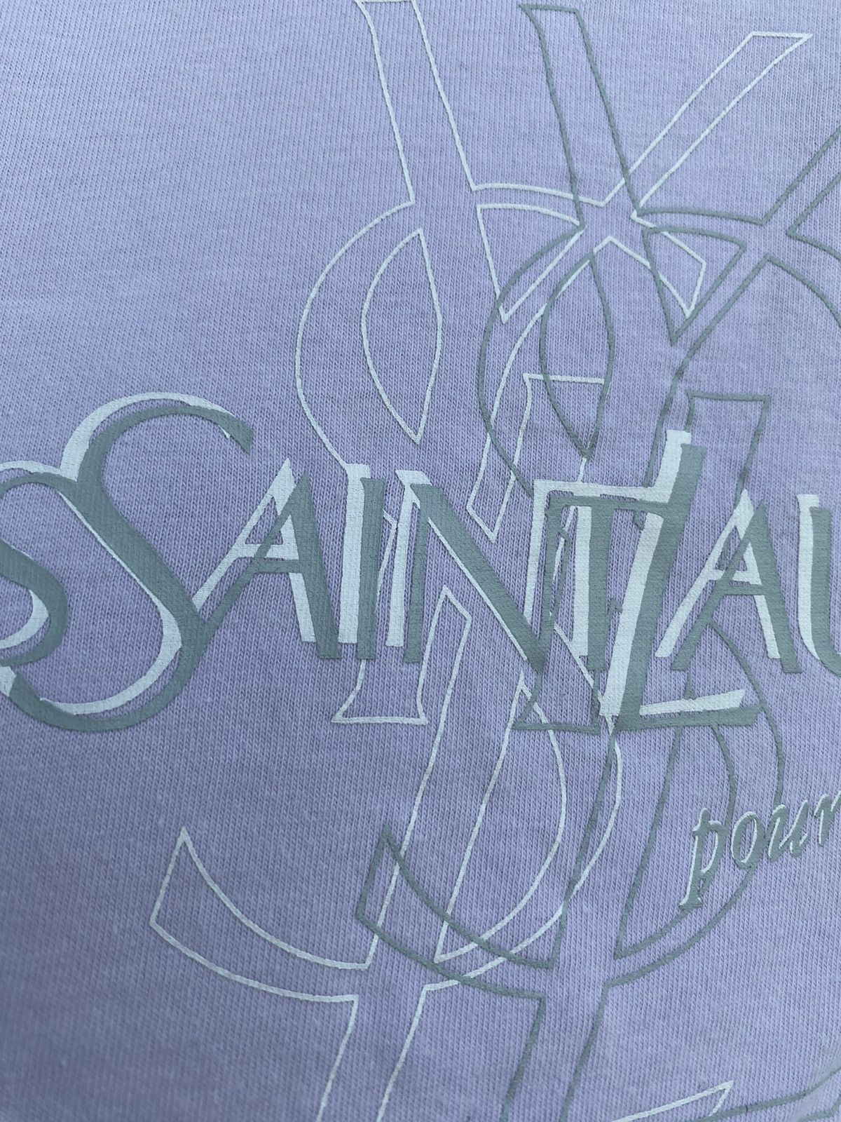Yves Saint Laurent Lilac YSL T-Shirt Big Logo Double Layer YSL Shirt YSL Tee Size US L / EU 52-54 / 3 - 10 Thumbnail