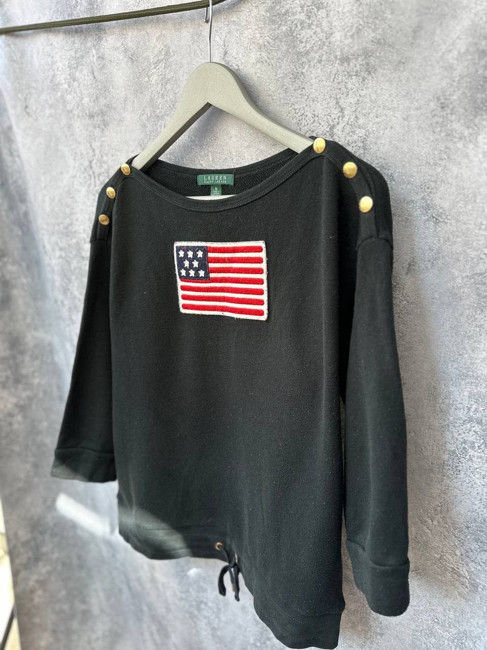 Lauren Ralph Lauren Lauren Ralph Lauren USA FLAG Sweatshirt Black Jumper Size M / US 6-8 / IT 42-44 - 2 Thumbnail