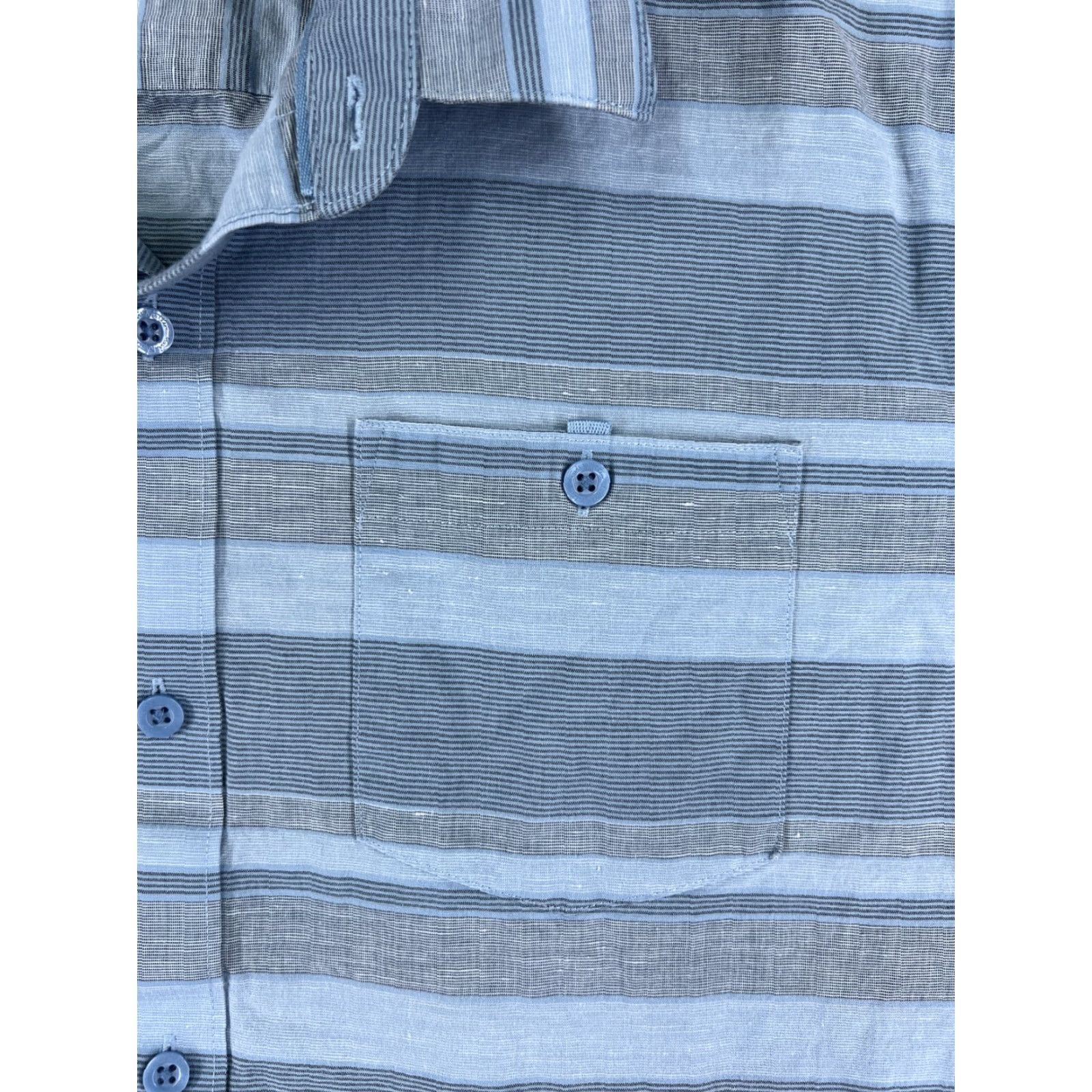 TravisMathew Travis Mathew Shirt Adult Large Blue Stripe Button Up Pocket Golf Outdoorsmen Size US L / EU 52-54 / 3 - 6 Thumbnail