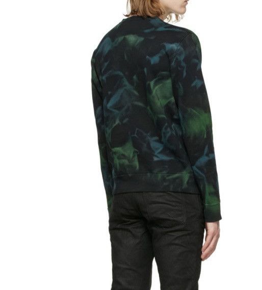 Saint Laurent Paris FW20 $736 GREEN BLUE LOGO SMOKE FOG SWEATER BLACK Size US XXL / EU 58 / 5 - 3 Thumbnail