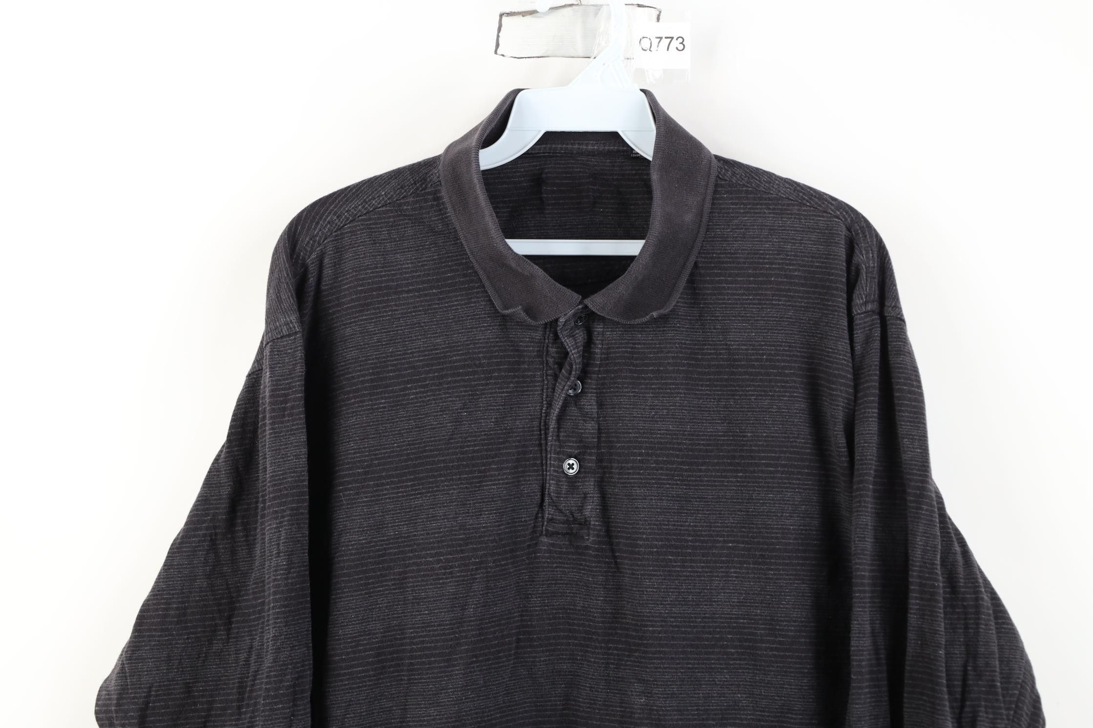 Vintage Vintage 90s Streetwear Knit Long Sleeve Golf Polo Shirt Gray Size US XL / EU 56 / 4 - 2 Thumbnail