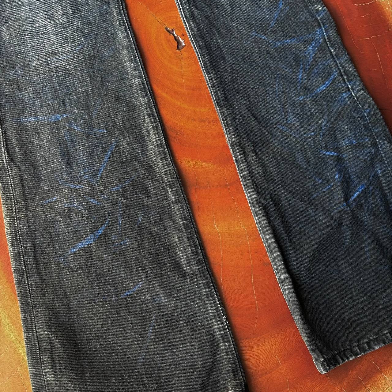 semanticdesign Semantic Design Acid Wash Bleach Flared Black Jeans Pants Size US 32 / EU 48 - 7 Thumbnail