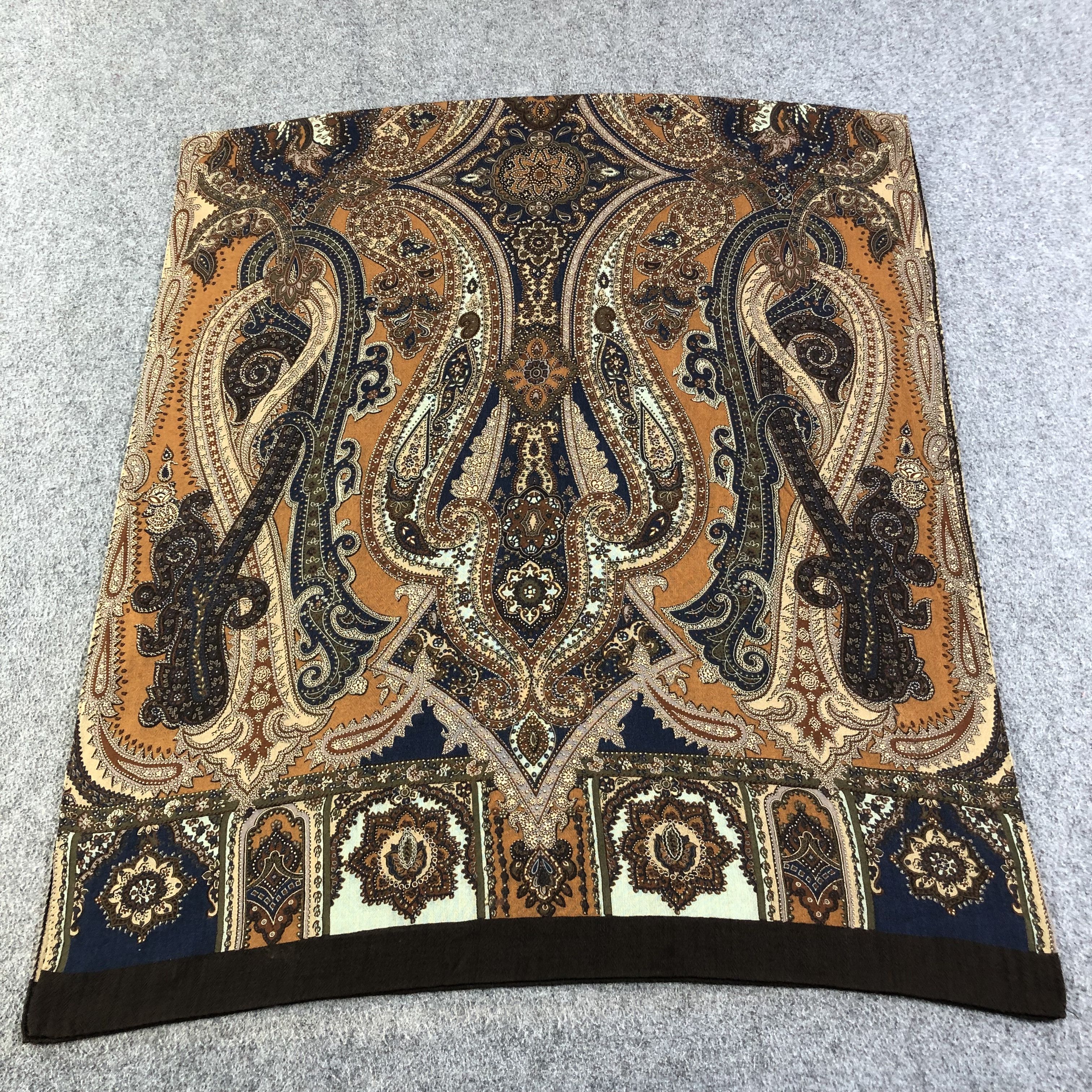 Vintage Luxury Design made in Italy Wool Stole Scarf M605 Size ONE SIZE - 1 Thumbnail