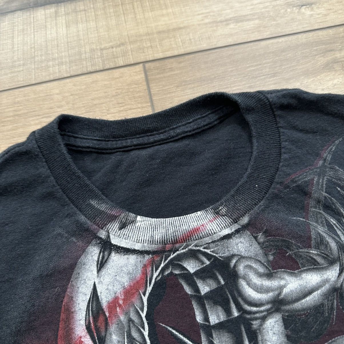 Other Vintage 2000s Y2K Black Skull AOP Grunge Graphic Tee Size US M / EU 48-50 / 2 - 6 Thumbnail