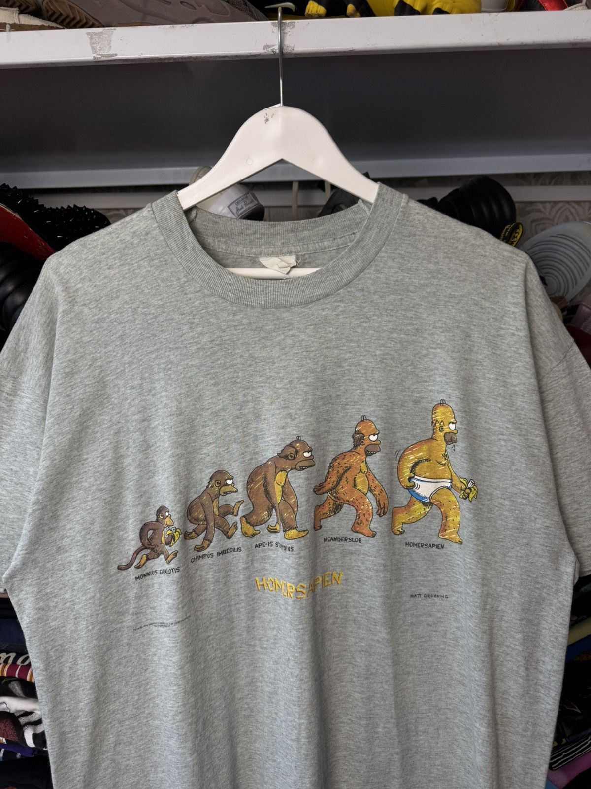 Cartoon Network Vintage 1999 Homer Simpson Evolution T- Shirt Homersapien Size US L / EU 52-54 / 3 - 2 Thumbnail