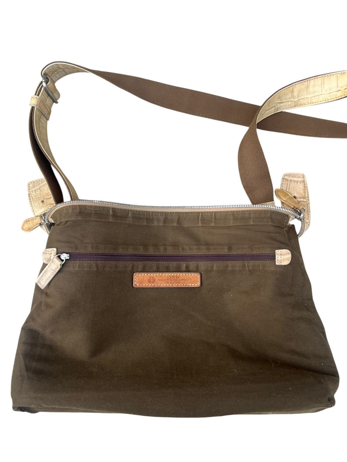Leather COTO Japan Patina Embossed Crocodile All Leather Sling Bag Size ONE SIZE - 14 Thumbnail