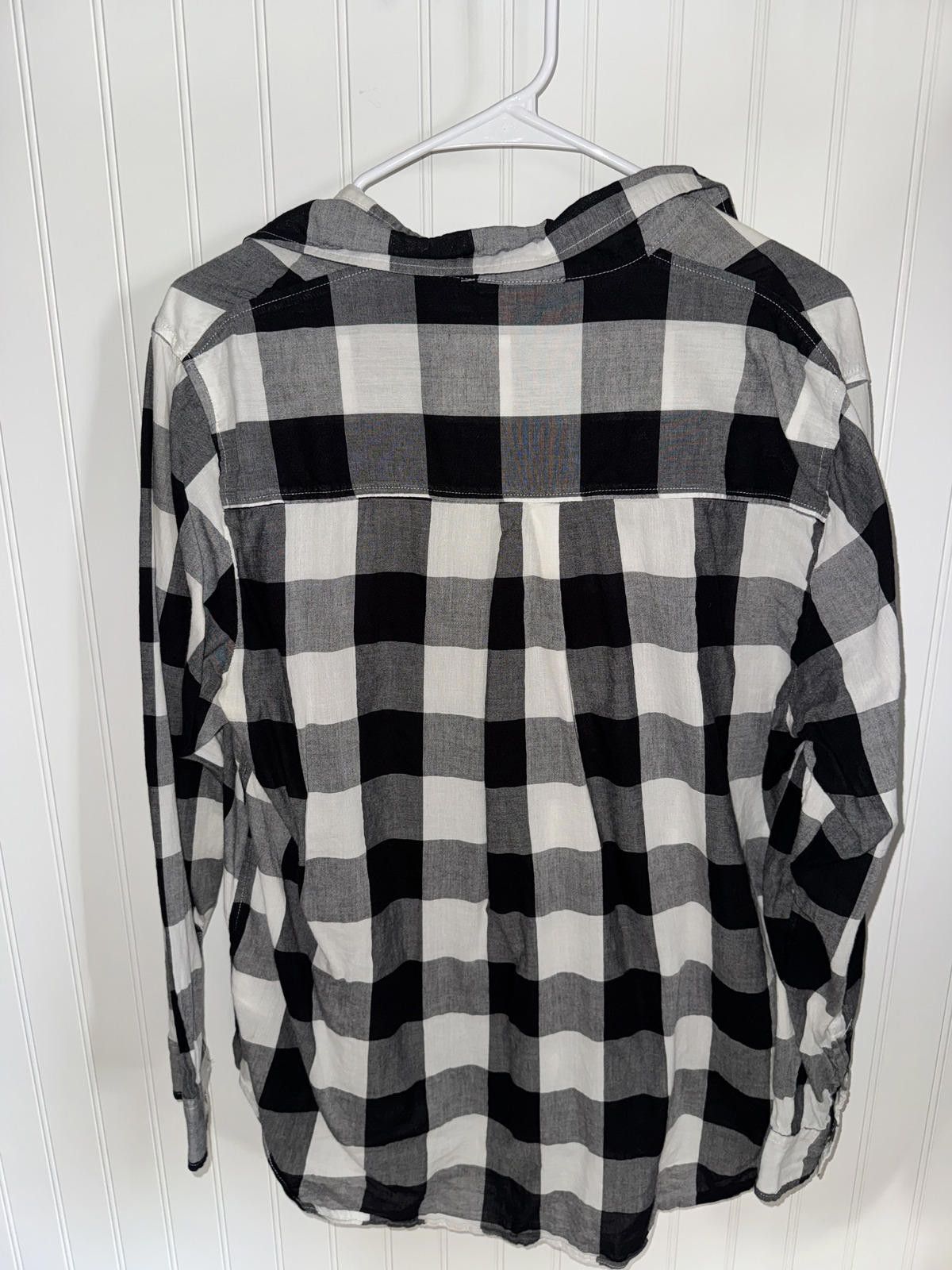 H&M H&M Black and White Checkered Button-Up Shirt, Size 16 Size XXL / US 16-18 / IT 52-54 - 2 Thumbnail