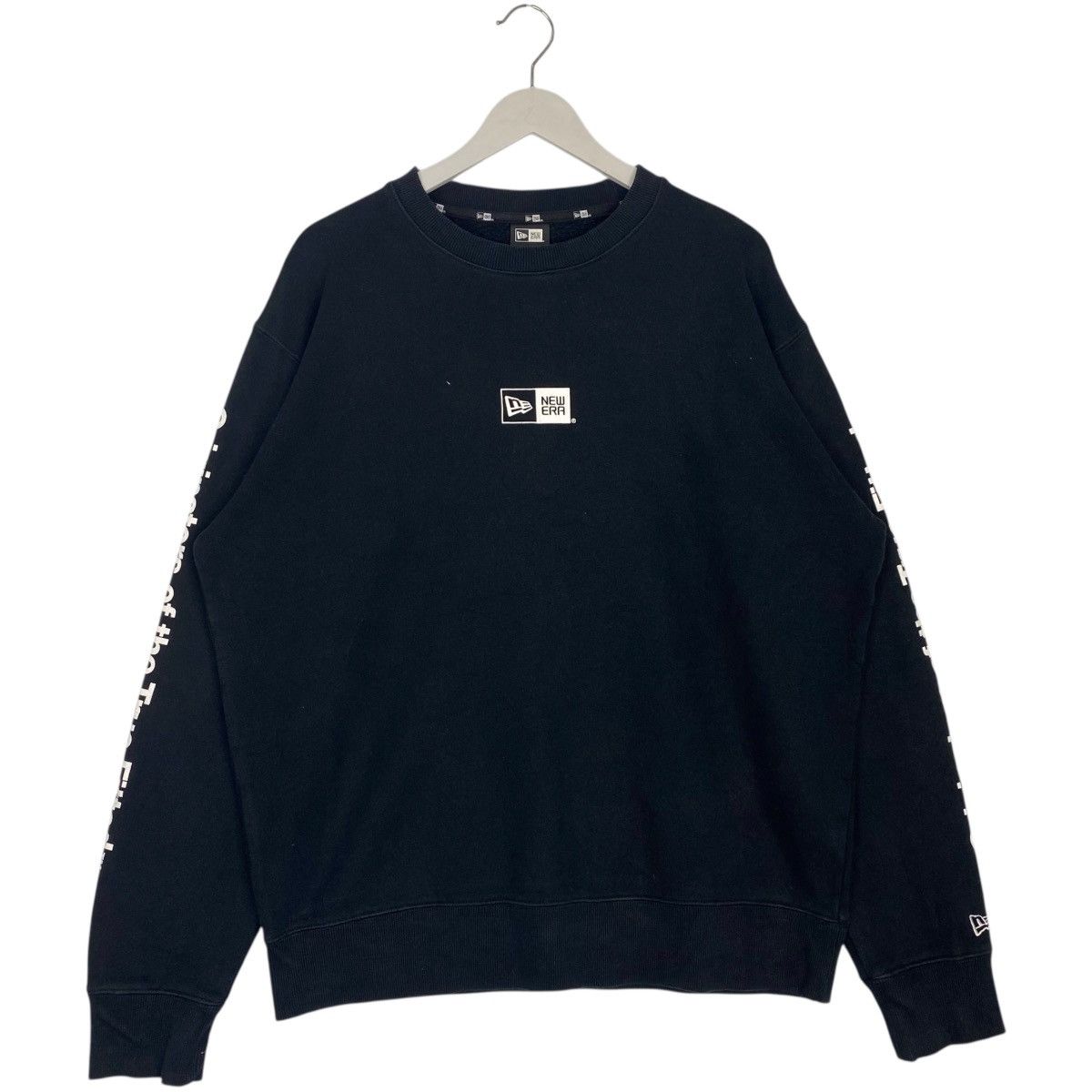 Vintage Vintage New Era Sweatshirt Crewneck Black Pullover Size L Size US L / EU 52-54 / 3 - 1 Thumbnail