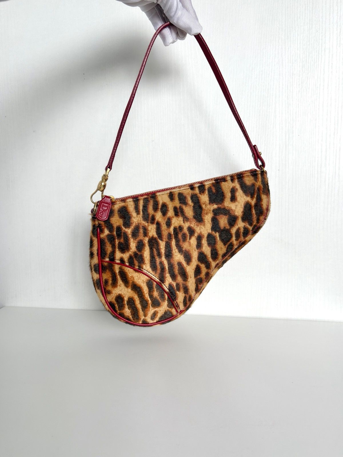 Dior Christian Dior Leopard Pony Hair Mini Saddle Bag Size ONE SIZE - 3 Thumbnail