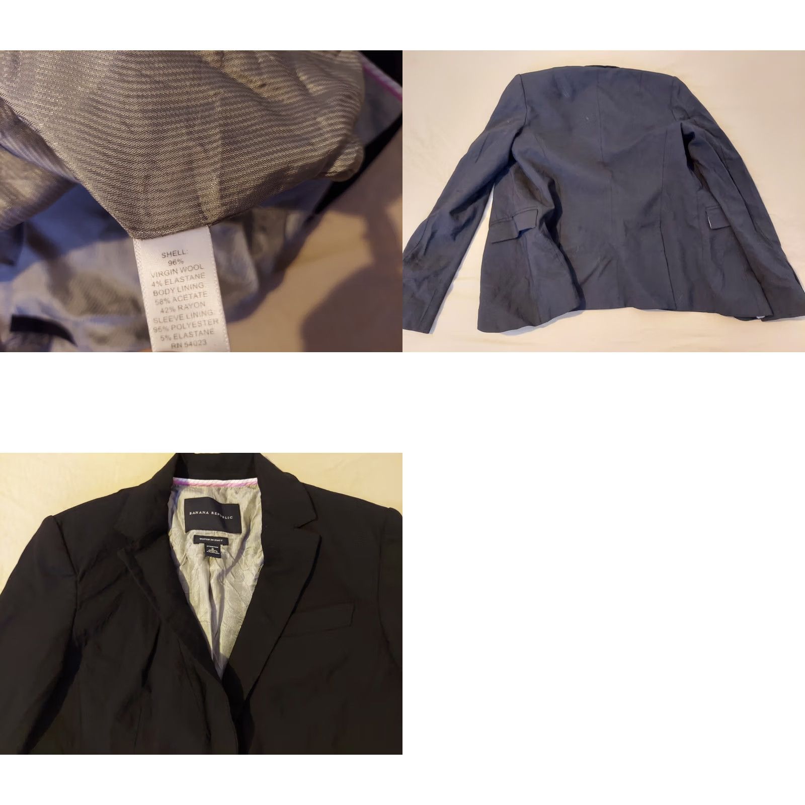 Banana Republic Banana Republic Womens Black Wool Jacket Blazer 6 Size M / US 6-8 / IT 42-44 - 8 Thumbnail