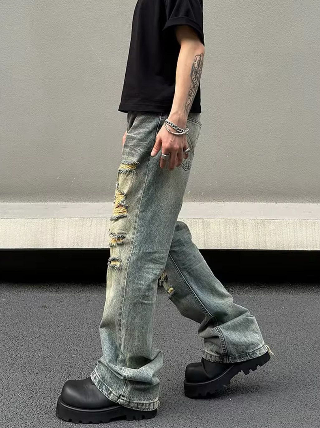 Japanese Brand × Jean Vintg Ripped Jeans Size US 27 - 4 Thumbnail