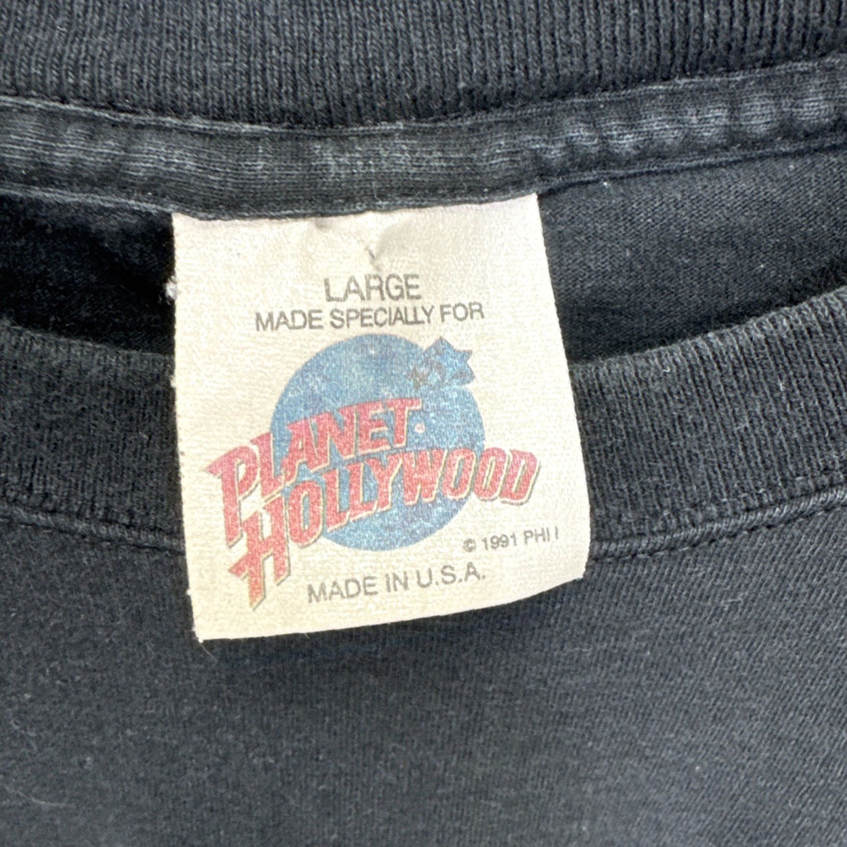 Planet Hollywood VINTAGE Planet Hollywood Seattle T-Shirt Embroidered Black Large 1991 USA Size US L / EU 52-54 / 3 - 2 Thumbnail