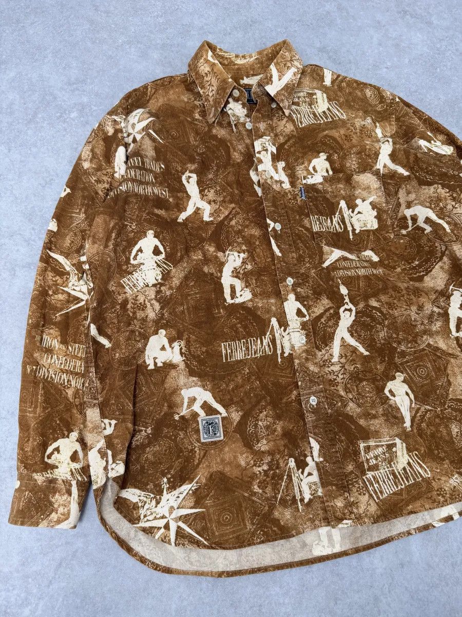 Gianfranco Ferre 1990s Gianfranco Ferré Contemporary Brown Humanoid Shirt Size US M / EU 48-50 / 2 - 6 Thumbnail