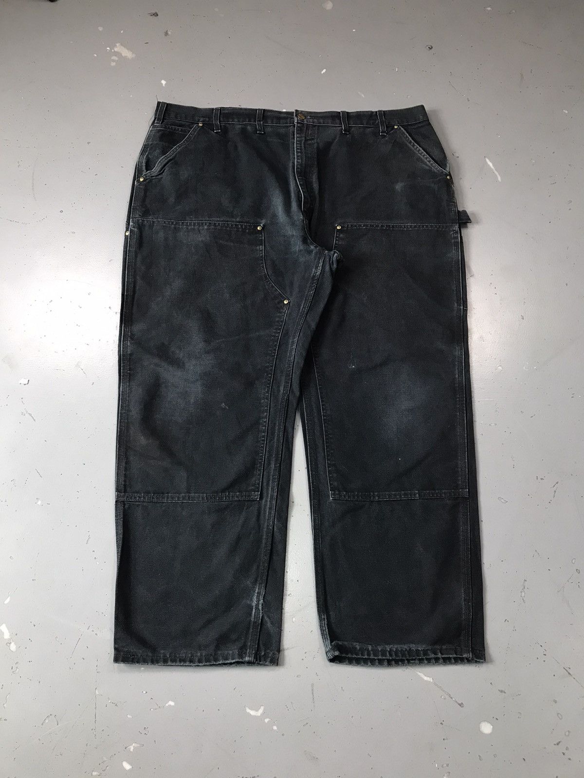 Carhartt Vintage Carhartt B01 BLK double knee denim workwear 46x29 Size US 44 / EU 60 - 1 Thumbnail