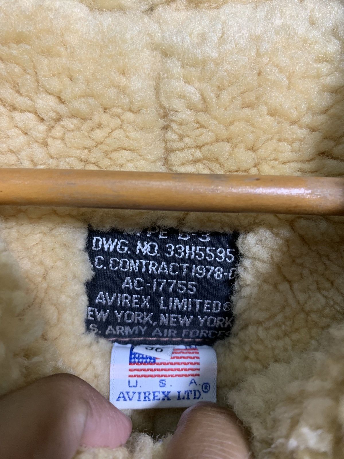 Avirex 🔥AVIREX USA SHEEPSKINS LEATHER TYPE B3 JACKETS Size US S / EU 44-46 / 1 - 8 Thumbnail