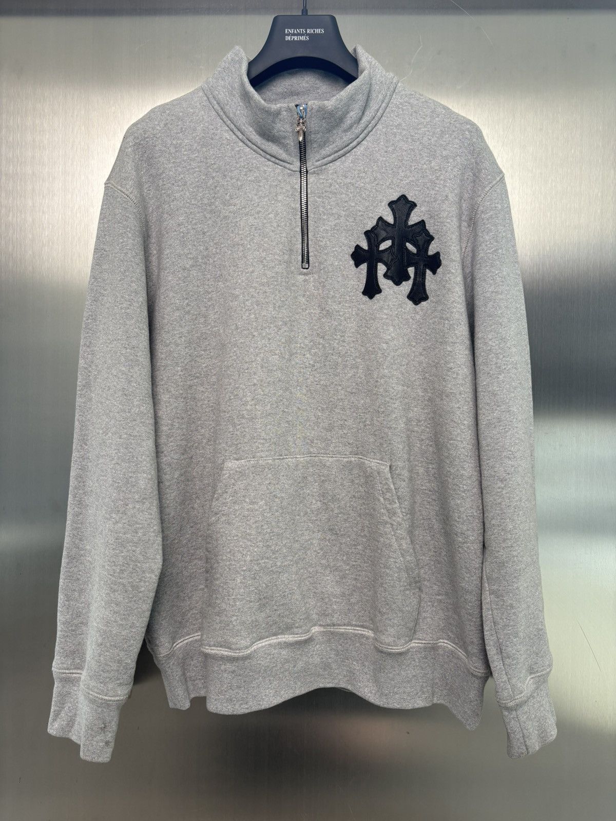Chrome Hearts Chrome Hearts Triple Cross Quarter Zip Paperjam Hoodie Size US L / EU 52-54 / 3 - 1 Thumbnail