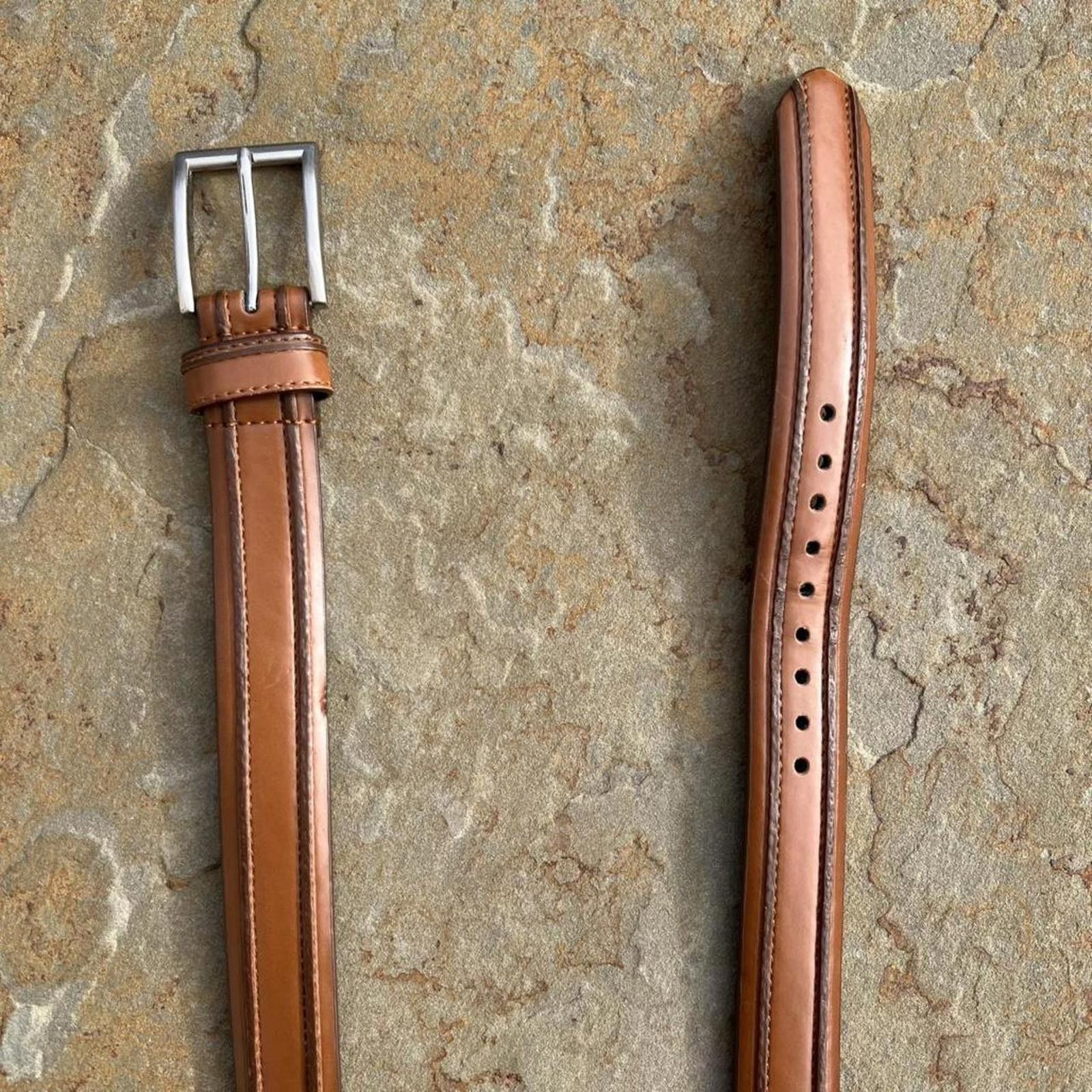 Florsheim Y2K Brown Leather Rib Belt Size ONE SIZE - 2 Thumbnail