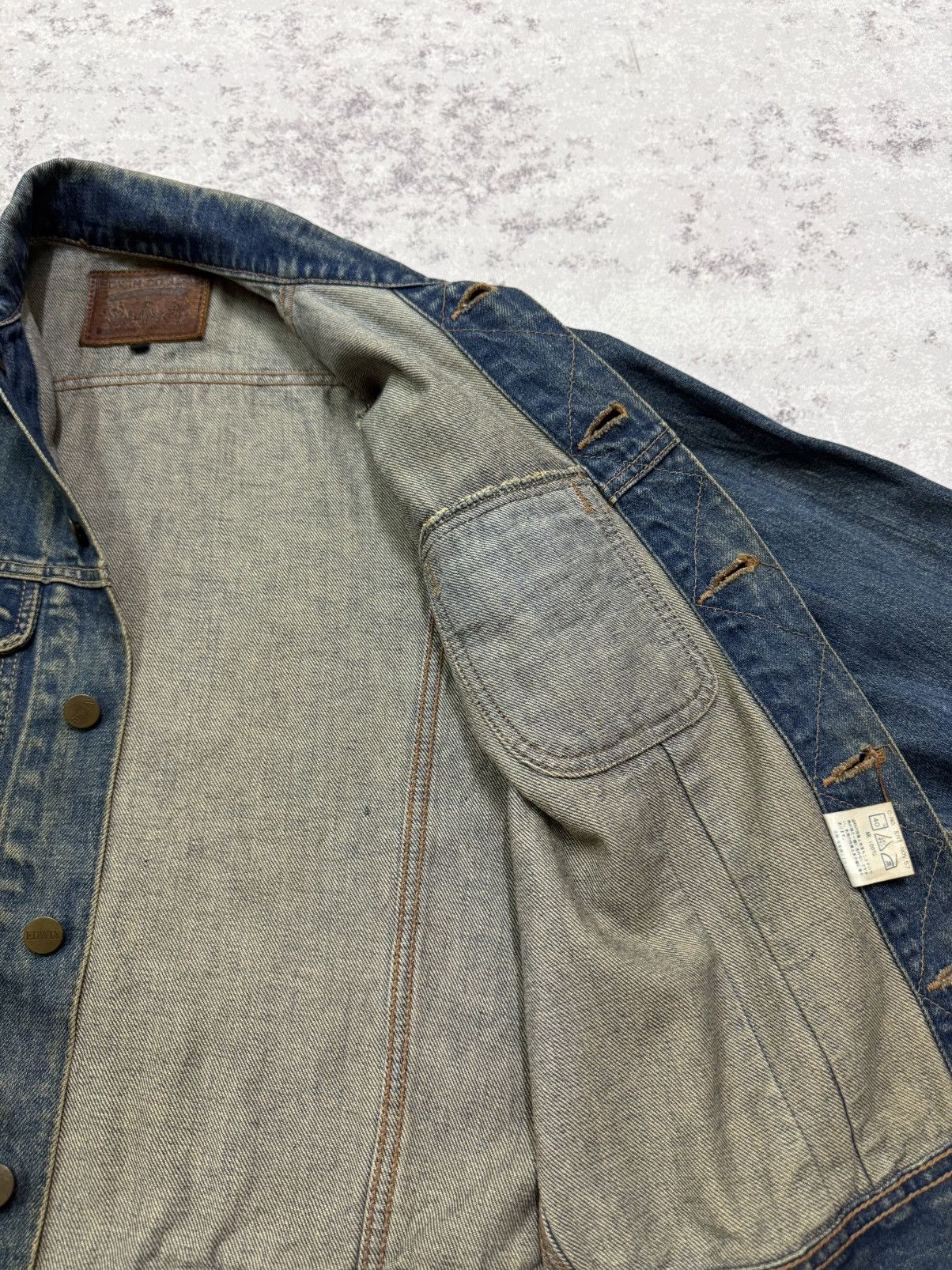 Edwin Vintage 80s Edwin Distressed Denim Trucker Jacket Jeans Size US S / EU 44-46 / 1 - 9 Thumbnail