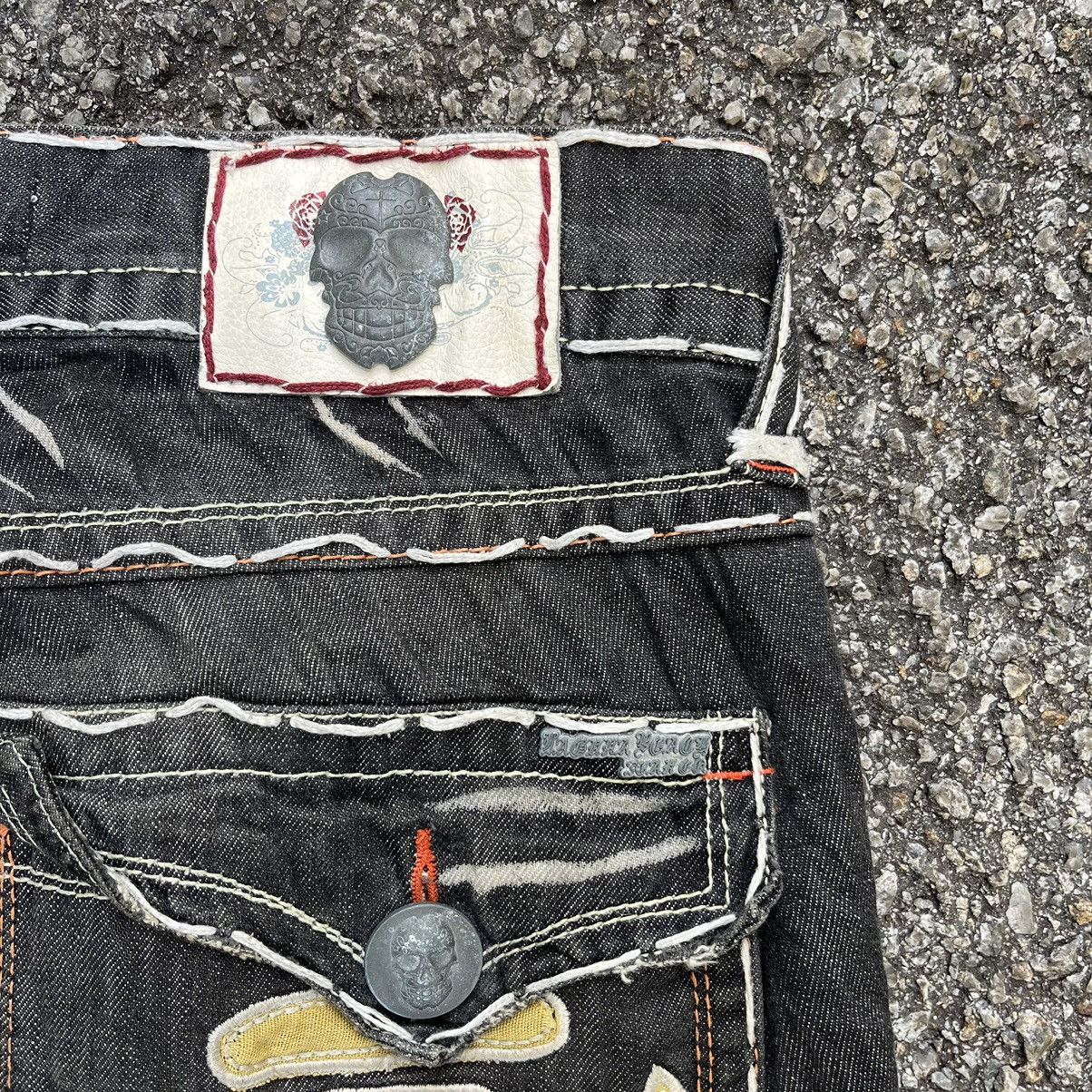 Japanese Brand Laguna Beach Jeans Fat Stitch Rare Skulls Pants Vintage Y2K Size US 32 / EU 48 - 11 Thumbnail