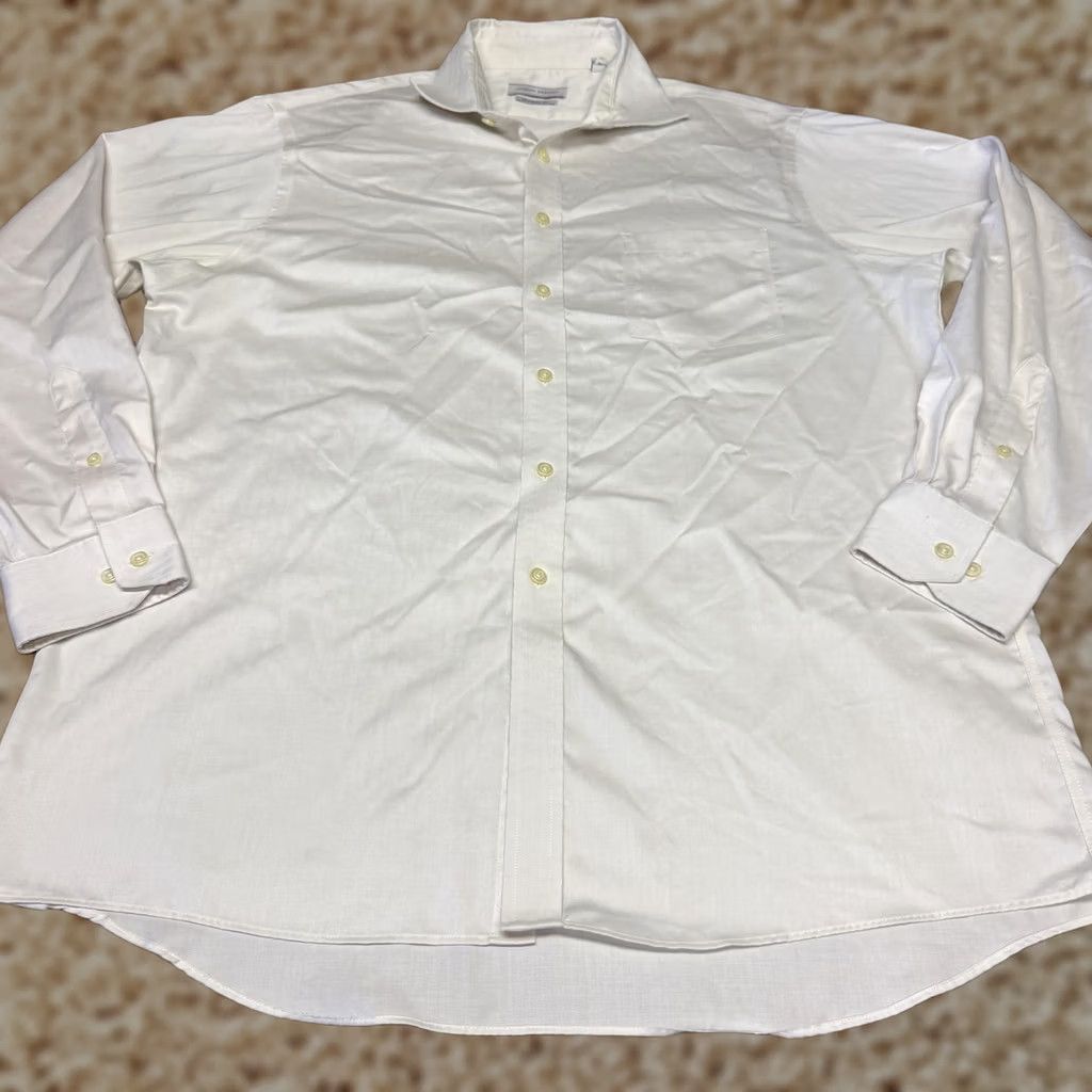 Joseph Abboud Joseph Abboud Shirt Mens 16.5 Beige Long Sleeve Non Iron Cotton Herringbone Size US XL / EU 56 / 4 - 1 Thumbnail