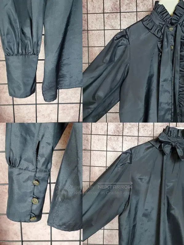 Yves Saint Laurent YSL Black Silk Blend Long Sleeve Blouse . Size S / US 4 / IT 40 - 9 Thumbnail