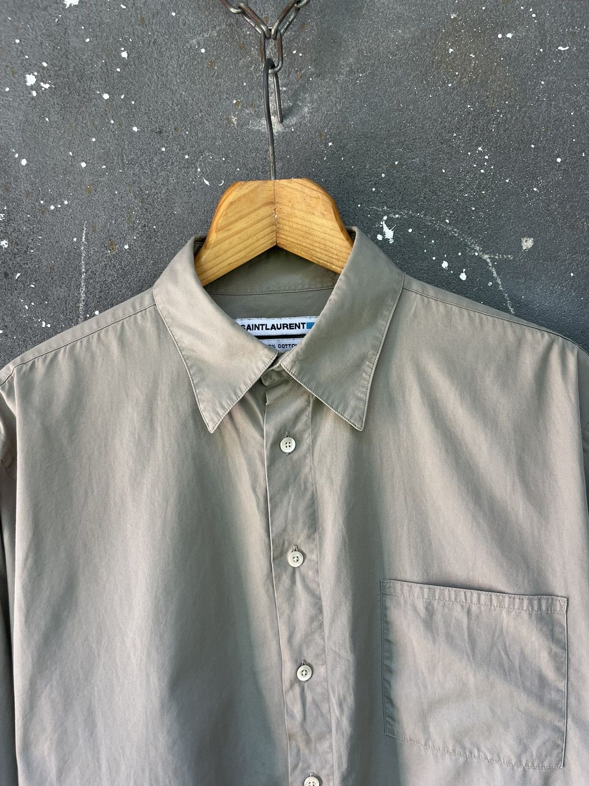 Saint Laurent Paris Saint Laurent Jeans Shirt Button Up Beige YVES RARE Size US XL / EU 56 / 4 - 4 Thumbnail