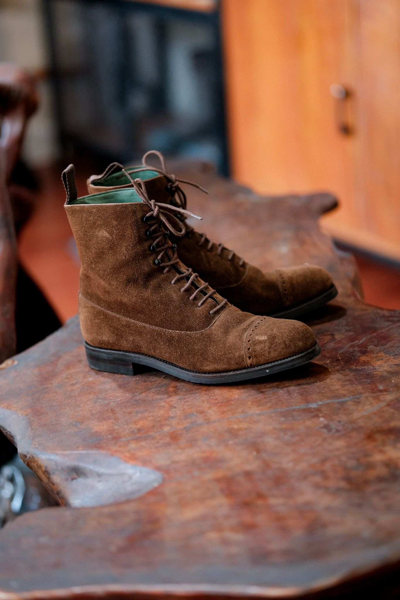 Carmina Balmoral Brown Suede Boot Original