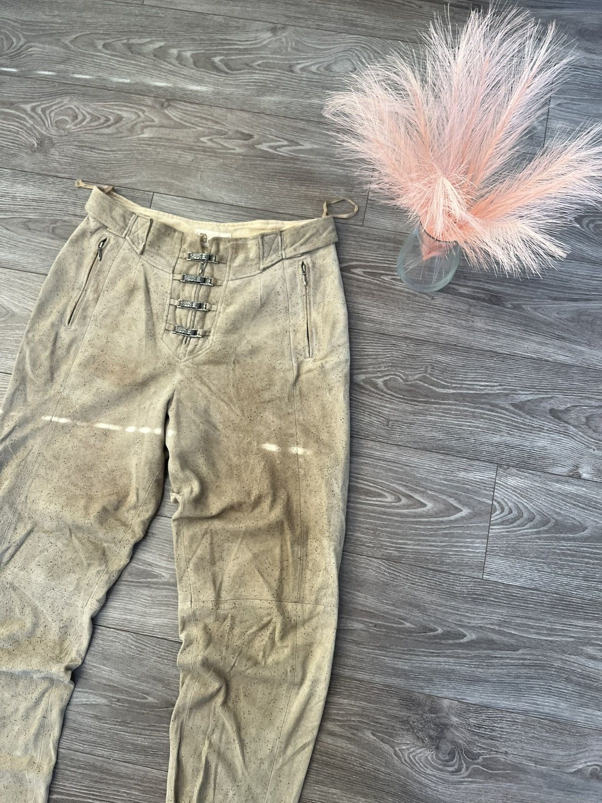 Leather ‼️Hand Made Leather Riding Casual Made in Italy Ykk Pants‼️ Size US 34 / EU 50 - 5 Thumbnail
