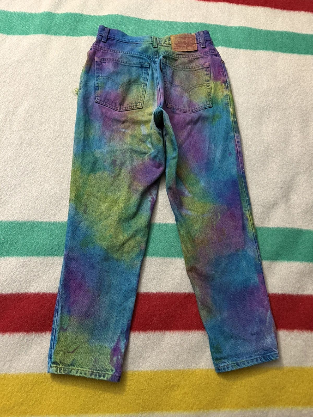 (SOUND)+(VISION) × Levi's × Levi's Vintage Clothing Vintage 90s Tie Dye Paint Splatter 550 Levi’s Jeans 28x28 Size US 28 / EU 44 - 2 Thumbnail