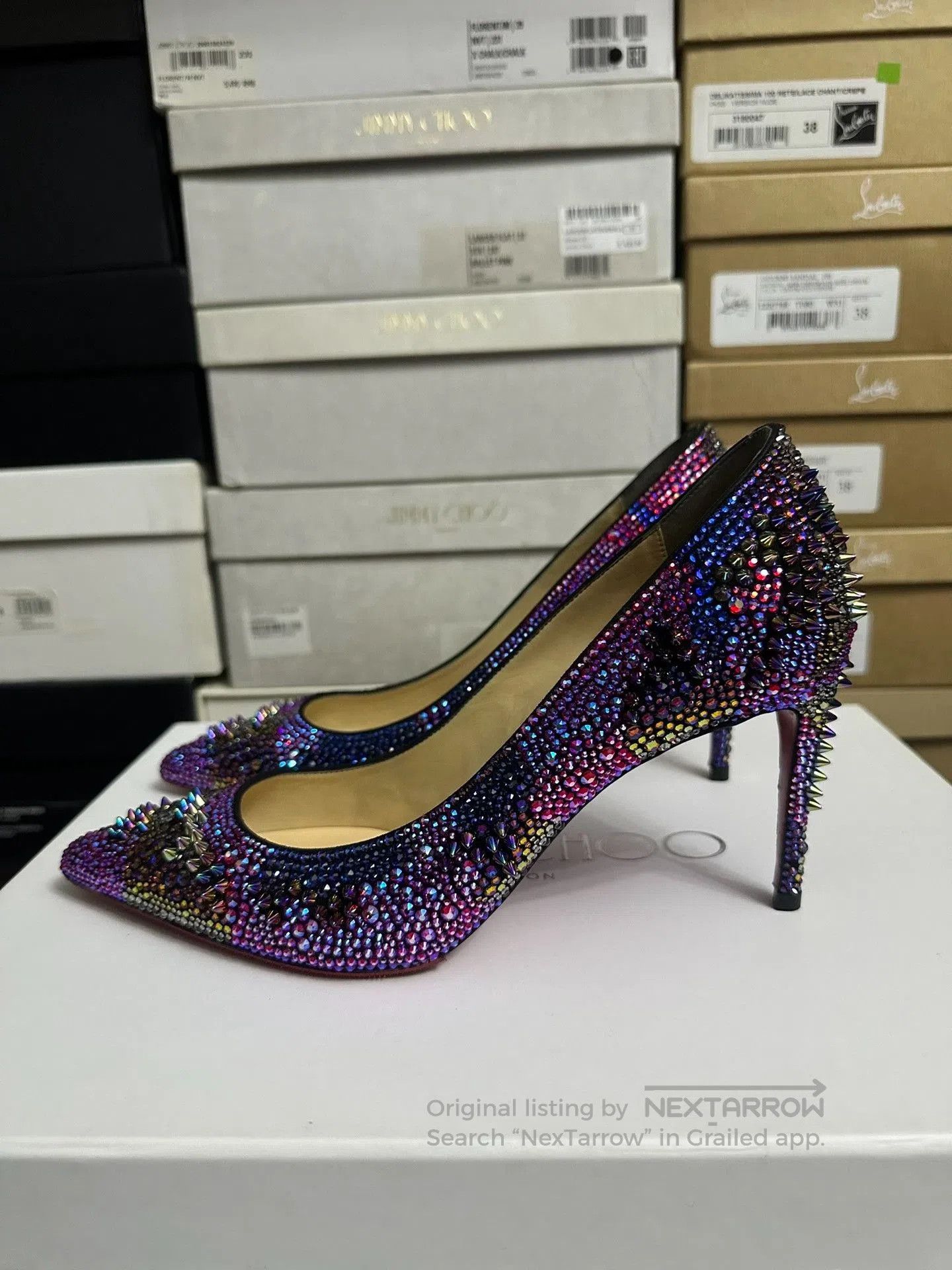 Christian Louboutin Christian Louboutin Crystal Embellished Heels. Size US 6.5 / IT 36.5 - 3 Thumbnail