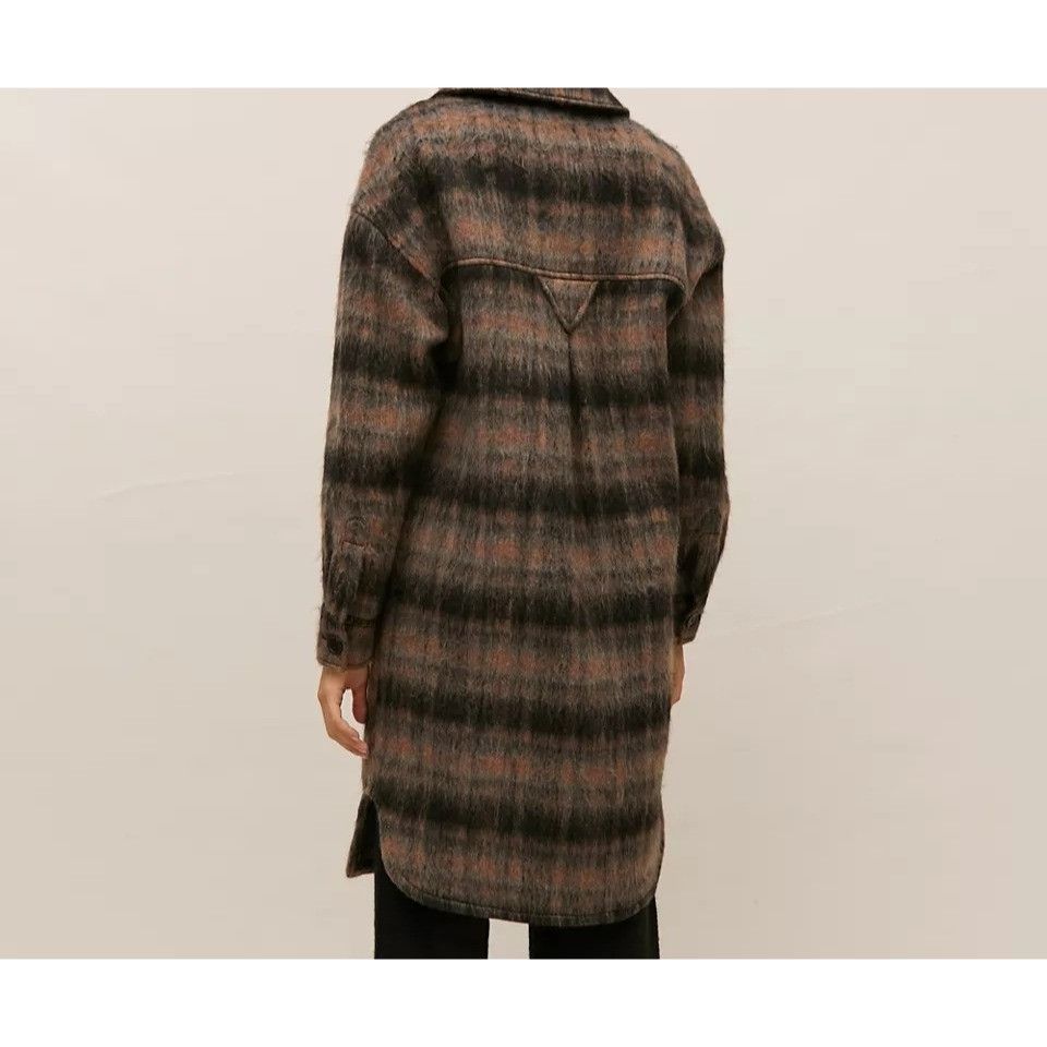 7 For All Mankind 7 For All Mankind Plaid Button Up Coat Pockets S Brown Black Size S / US 4 / IT 40 - 8 Thumbnail