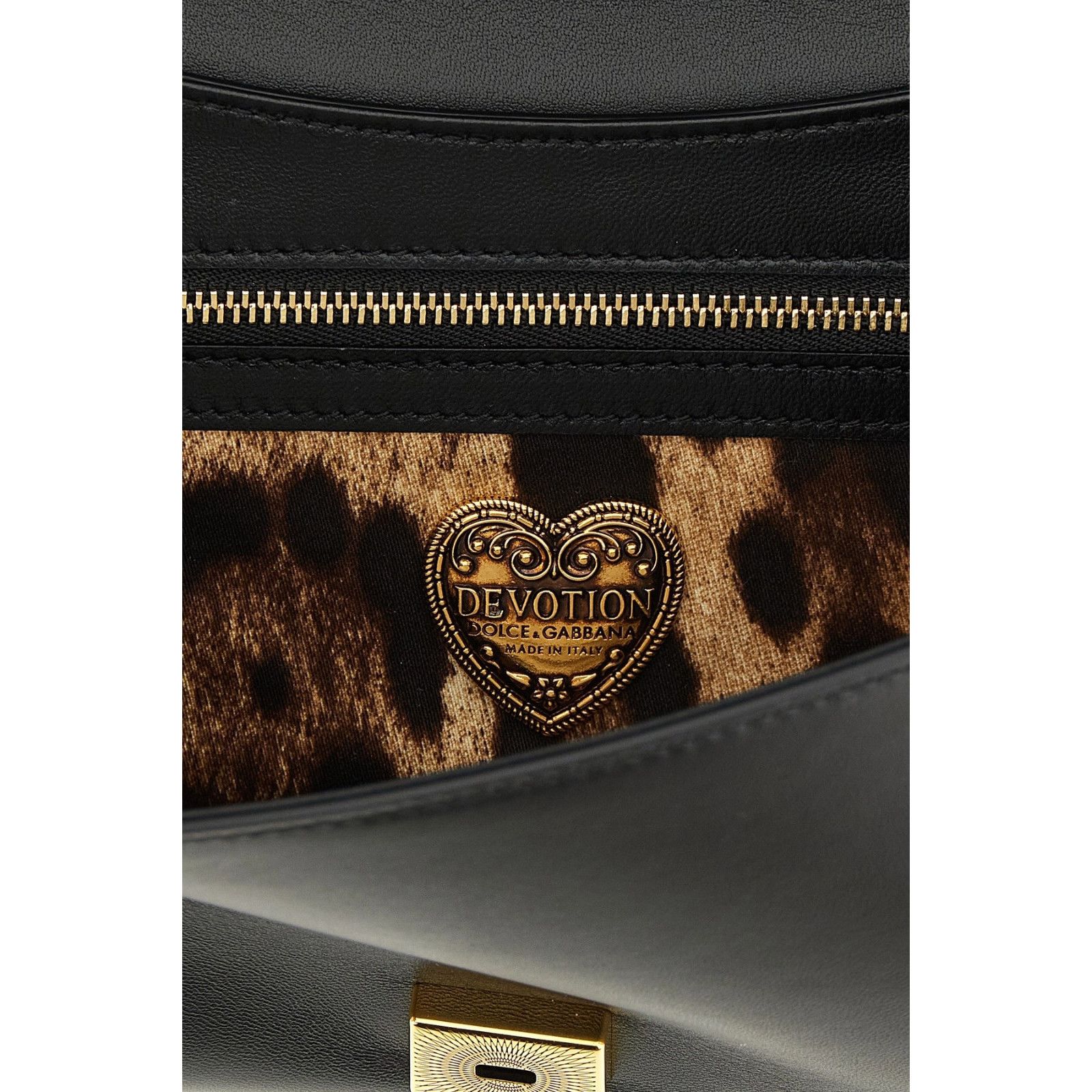 Dolce & Gabbana DOLCE&GABBANA Devotion Medium Black Nappa Leather Shoulder B Size ONE SIZE - 4 Thumbnail