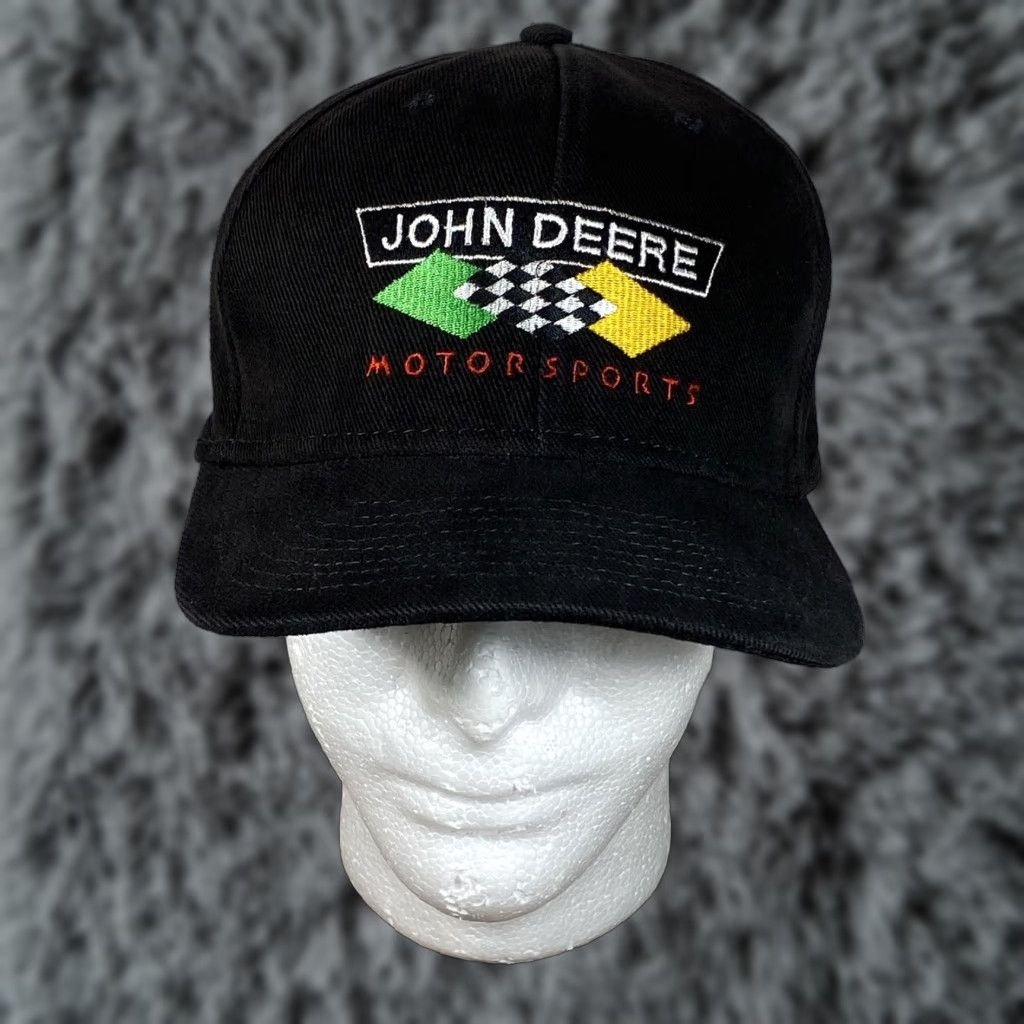 John Deere VINTAGE John Deere Motorsports Trucker Hat Snapback Made in USA Size ONE SIZE - 1 Thumbnail