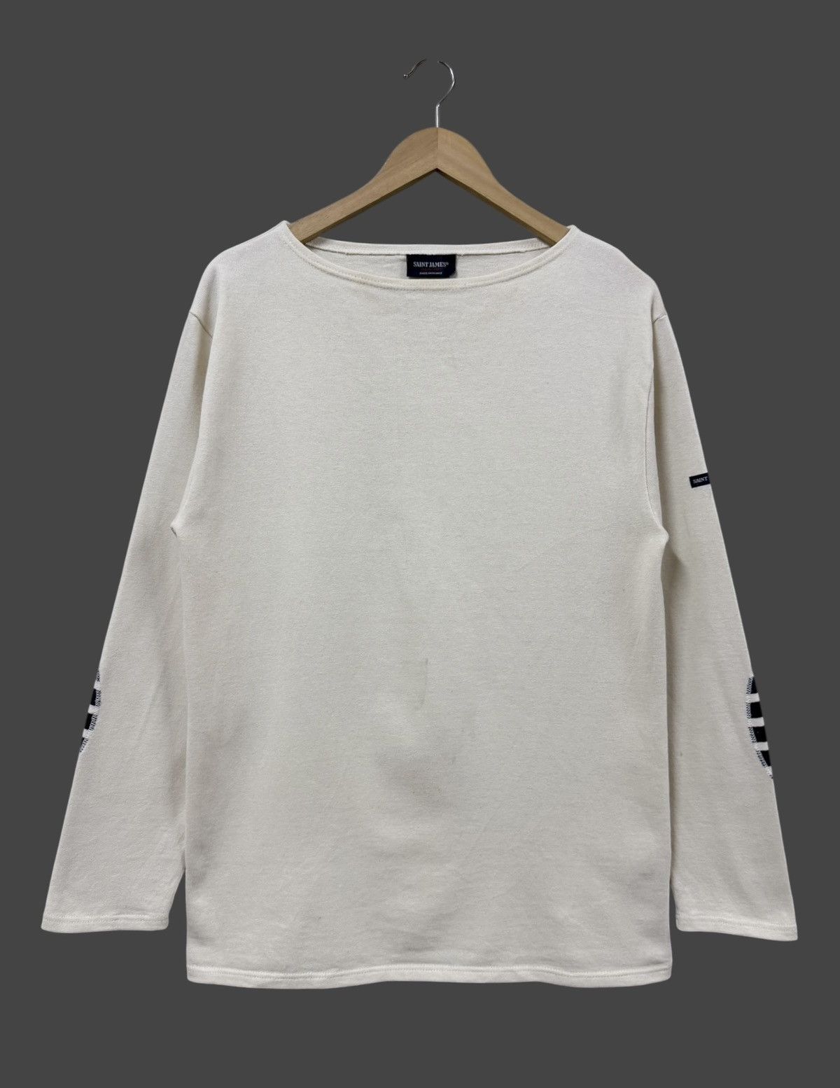 Saint James Saint James Beige Boat Neck Heavy Cotton Longsleeve Shirt Size US M / EU 48-50 / 2 - 2 Thumbnail