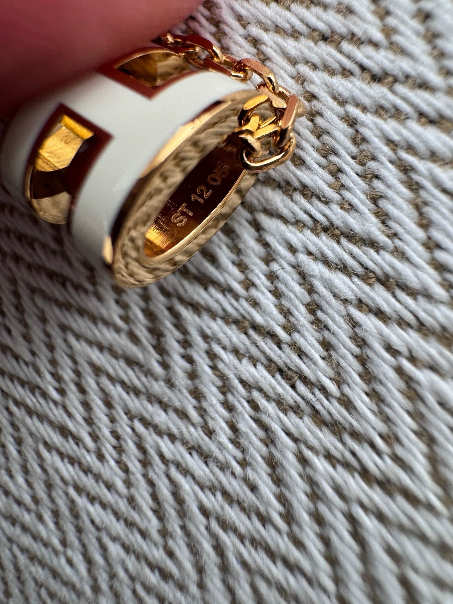 Hermes HERMES Mini Pop H White & Gold Necklace Size ONE SIZE - 6 Thumbnail