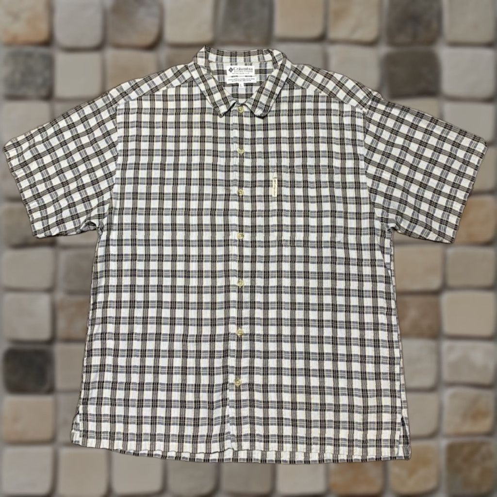 Vintage Columbia Shirt Men Button-Up Casual Plaid Short Sleeve Blue Brown Cream USA Sportswear Size L Size US L / EU 52-54 / 3 - 1 Thumbnail