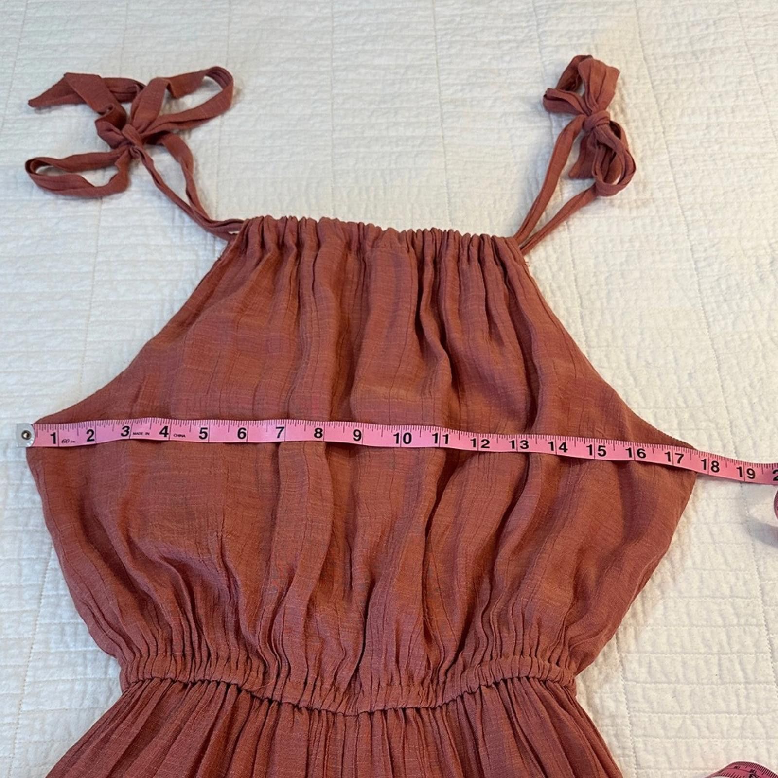 Other KLD small Rust Romper Tie Straps balletcore Coquette Girl Size 28" / US 6 / IT 42 - 2 Thumbnail