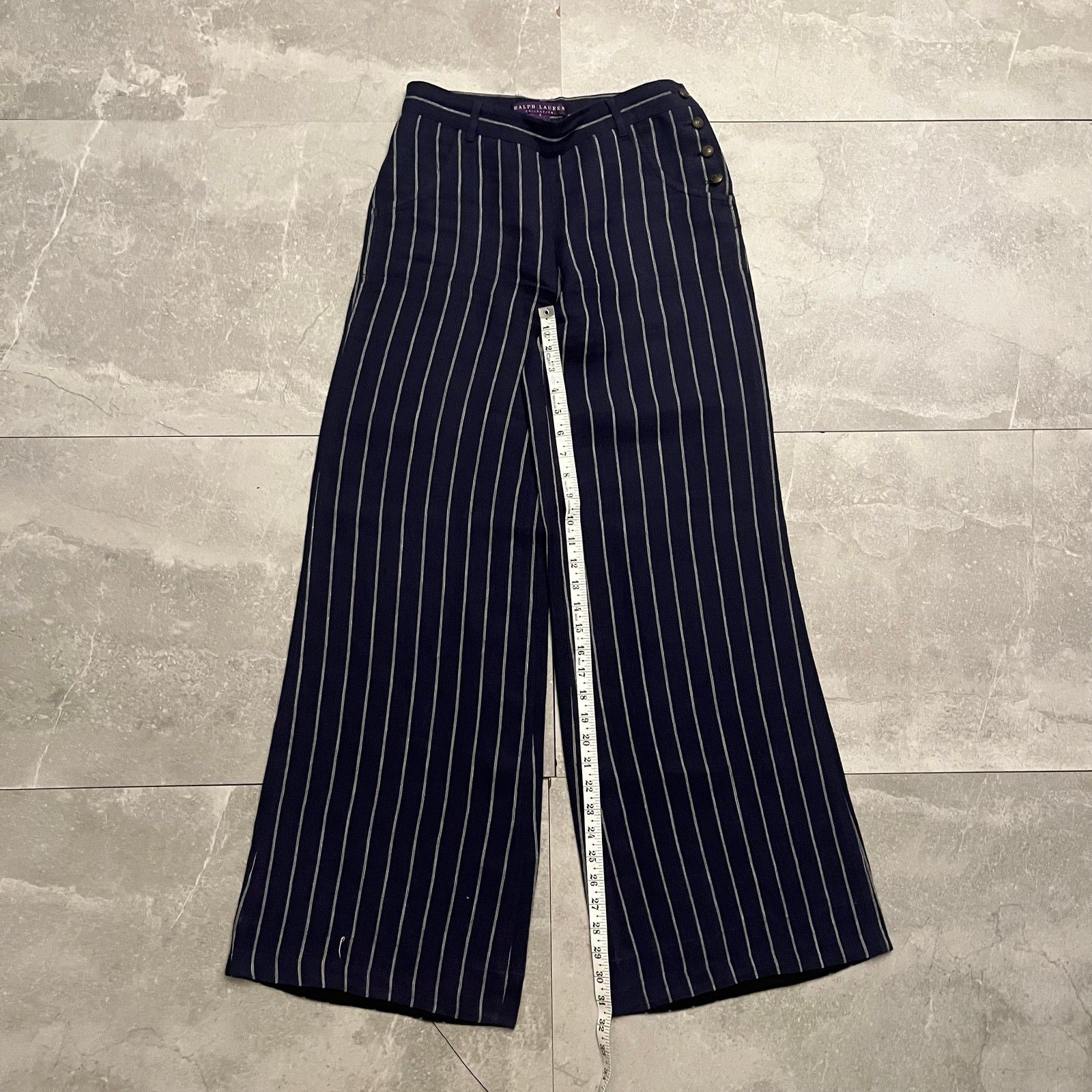 Ralph Lauren Ralph Lauren Purple Label Vintage Wool Pinstripe Pants Size 28" / US 6 / IT 42 - 4 Thumbnail