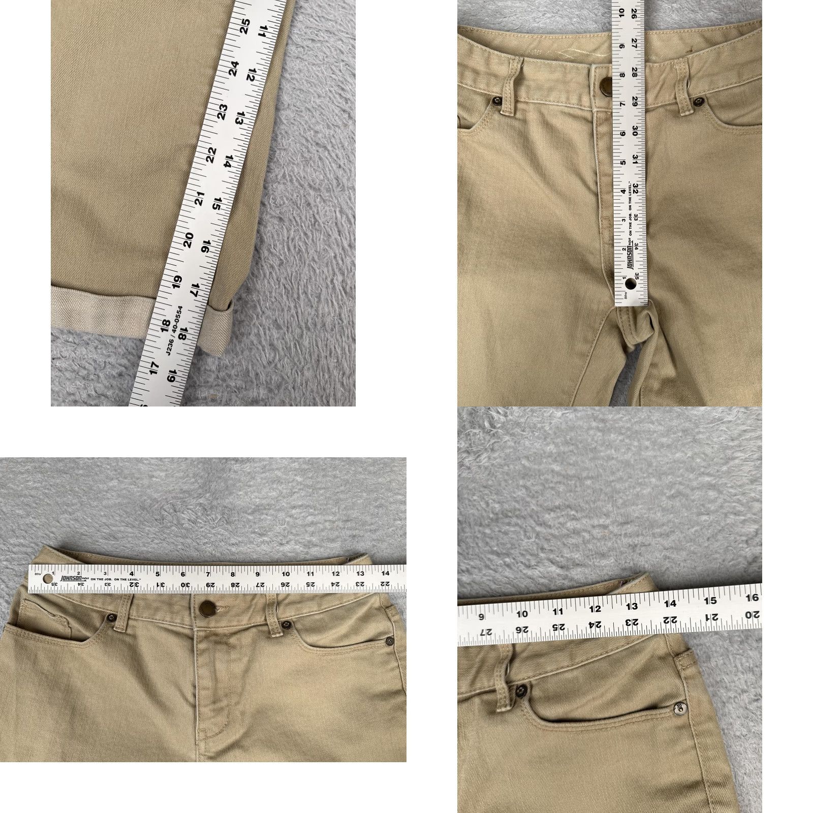 Vintage Maurices Jeans Capri Womens 4 Beige Light Wash Mid Rise Cuffed Crop 26x19 Denim Size 27" / US 4 / IT 40 - 8 Thumbnail