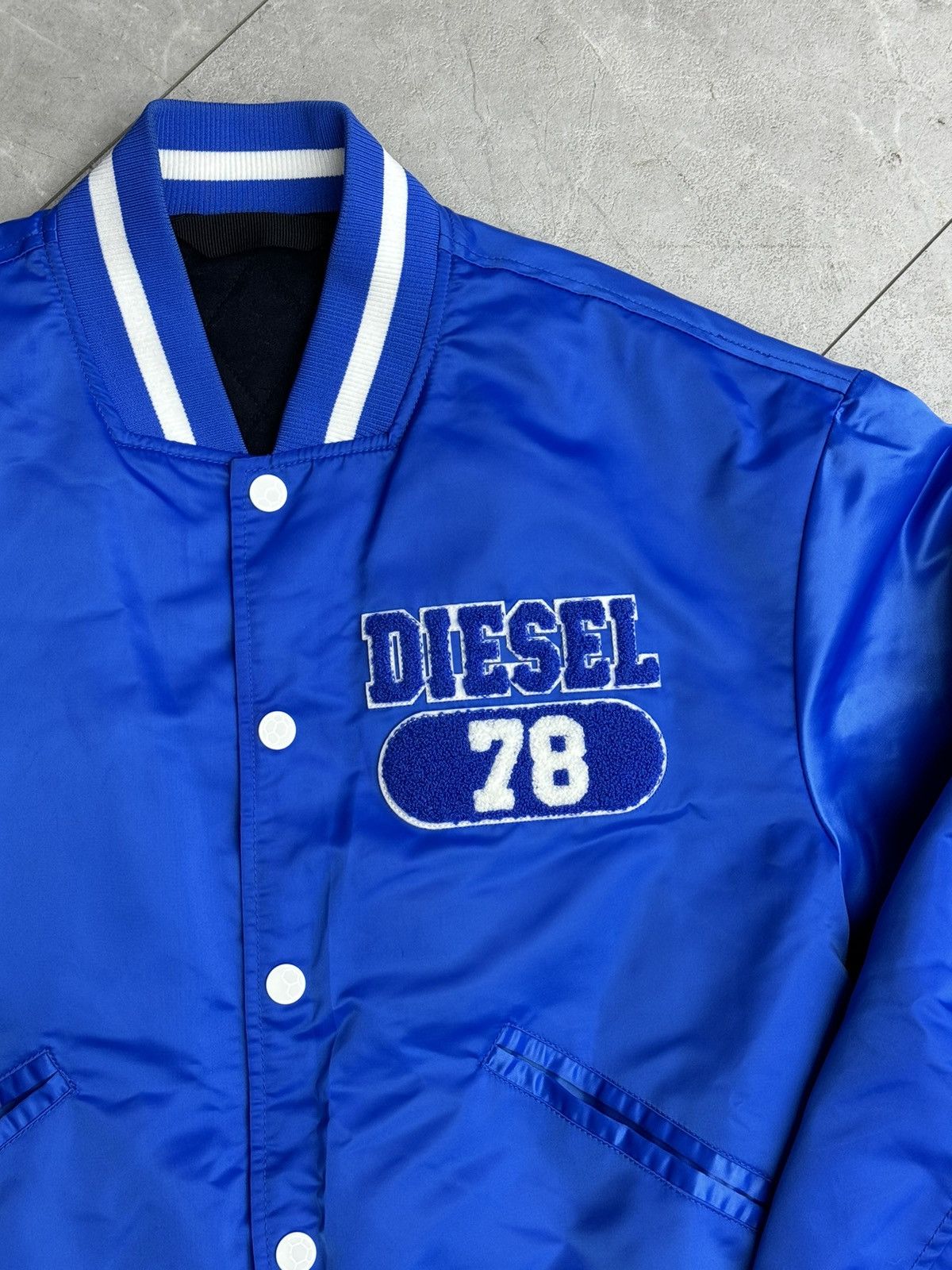 Diesel DIESEL Only The Brave Satin Blue Bomber Jacket Size US S / EU 44-46 / 1 - 2 Thumbnail