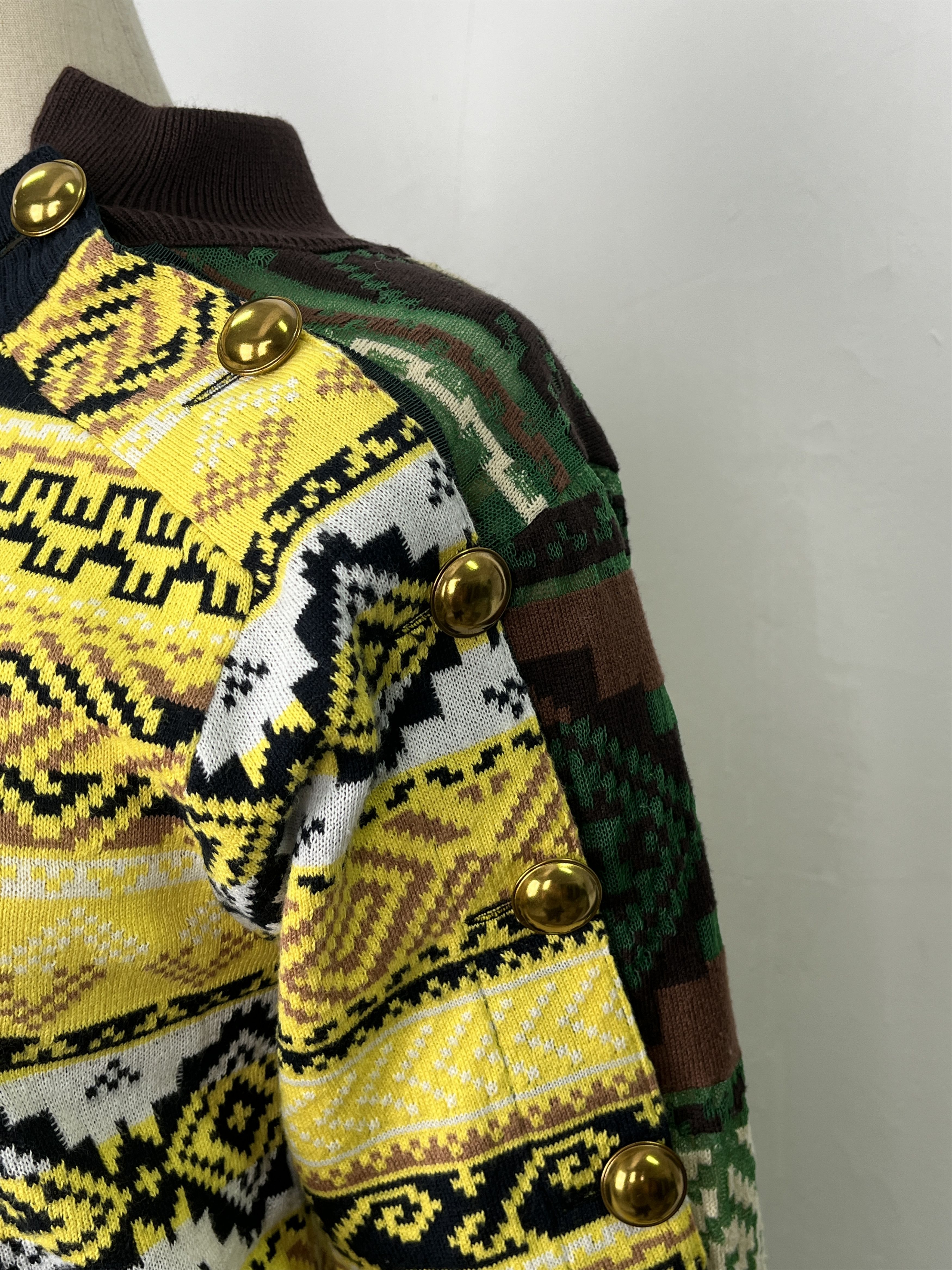 Sacai Sacai Multi Color Jumper With Gold Buttons Size S / US 4 / IT 40 - 5 Thumbnail
