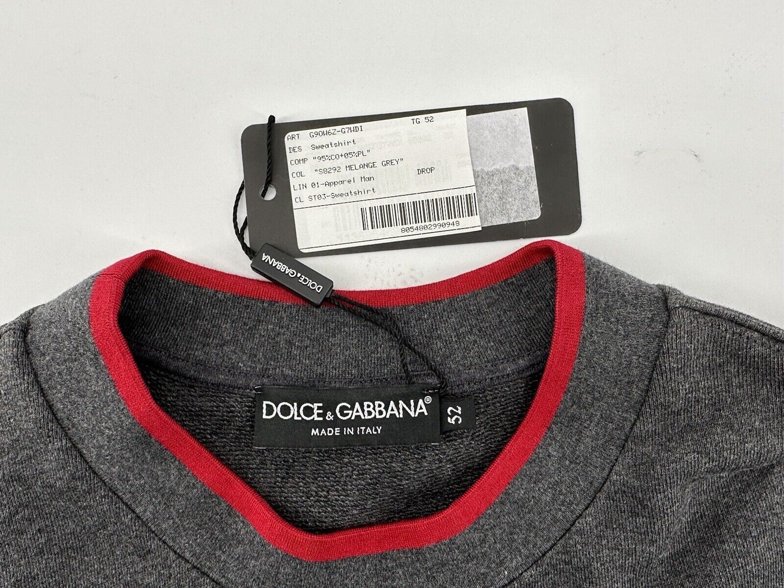 Dolce & Gabbana Size-XL-52/Dolce&Gabbana Men's Sweatshirt Size US L / EU 52-54 / 3 - 5 Thumbnail