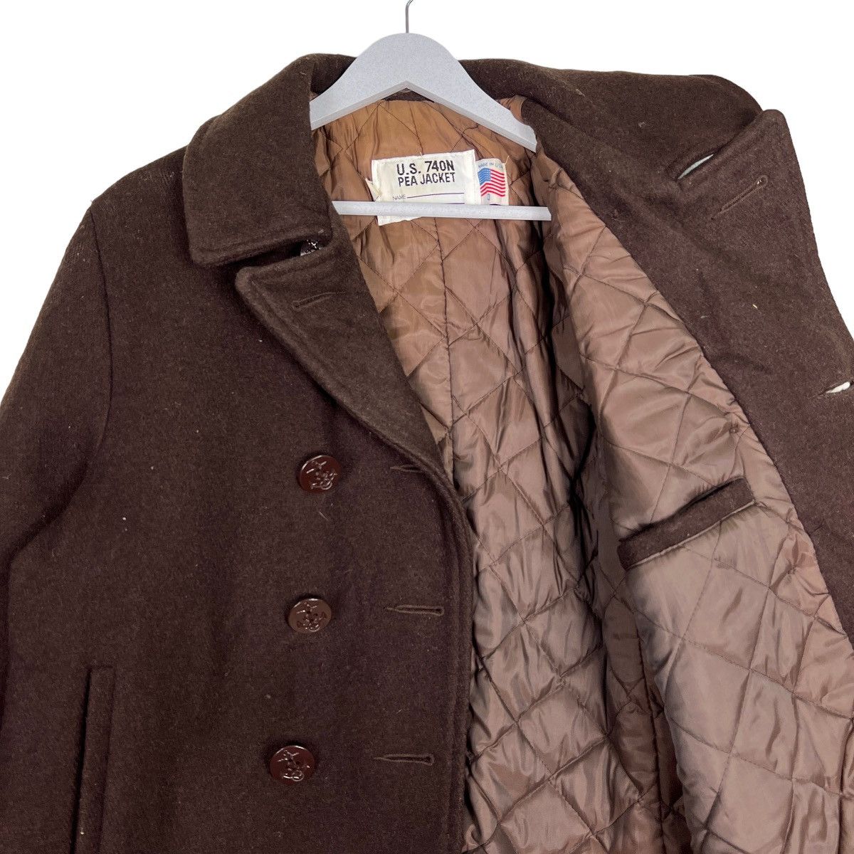 Schott 🔥 RICH BROWN SCHOTT NAVY PEACOAT MADE IN USA Size US M / EU 48-50 / 2 - 10 Thumbnail