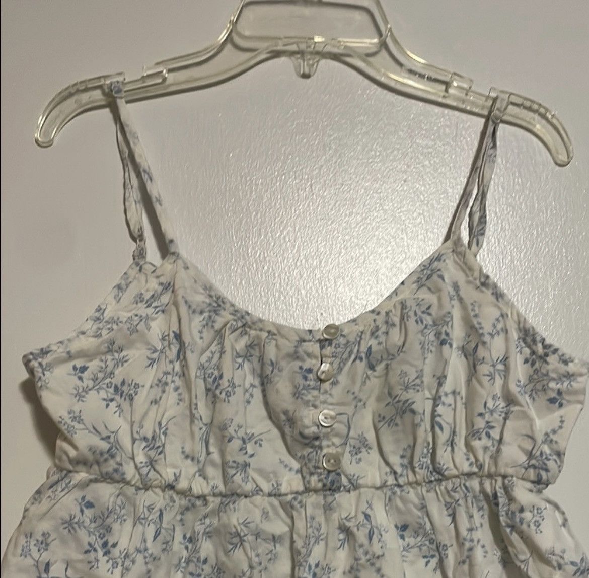 Gap GAP White and Blue Ruffled Camisole Size M / US 6-8 / IT 42-44 - 2 Thumbnail
