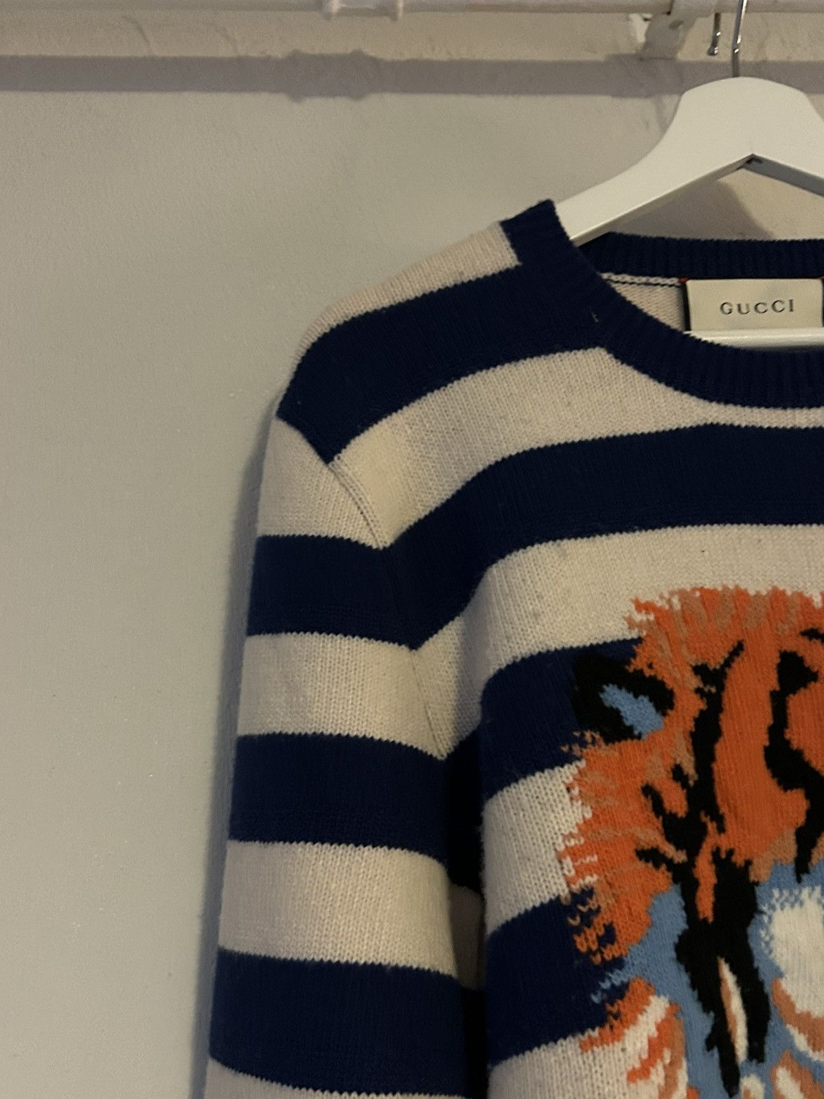 Gucci Gucci Striped Wool Sweater with Tiger Embroidery Size US M / EU 48-50 / 2 - 5 Thumbnail