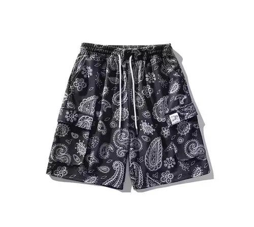 Japanese Brand 21SS Tokyo Union Black Bandana Paisley Cargo Shorts Size US 32 / EU 48 - 1 Thumbnail