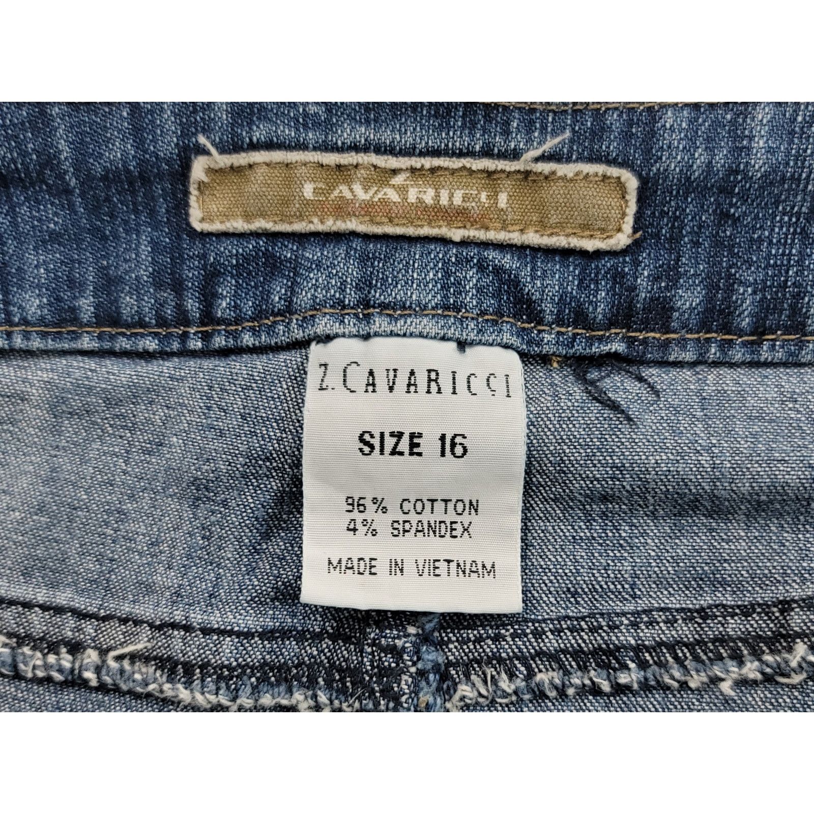 Other Vintage Z Cavaricci Blue Denim Beaded Flower Mini Skirt 16 Size 38" / US 16 / IT 52 - 4 Thumbnail