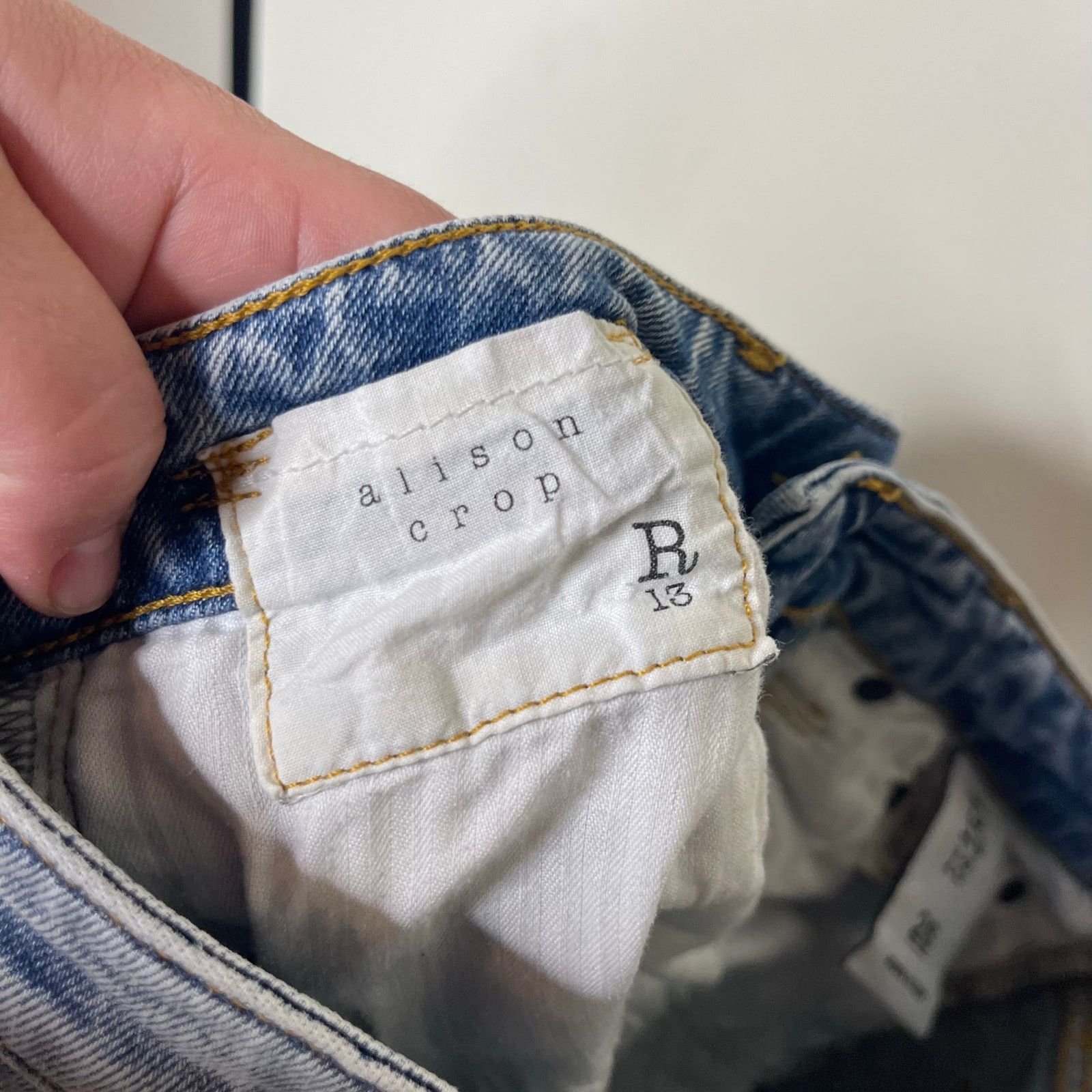 R13 R13 Alison Crop distress skinny mid rise jeans light blue 26 Size 26" / US 2 / IT 38 - 12 Thumbnail
