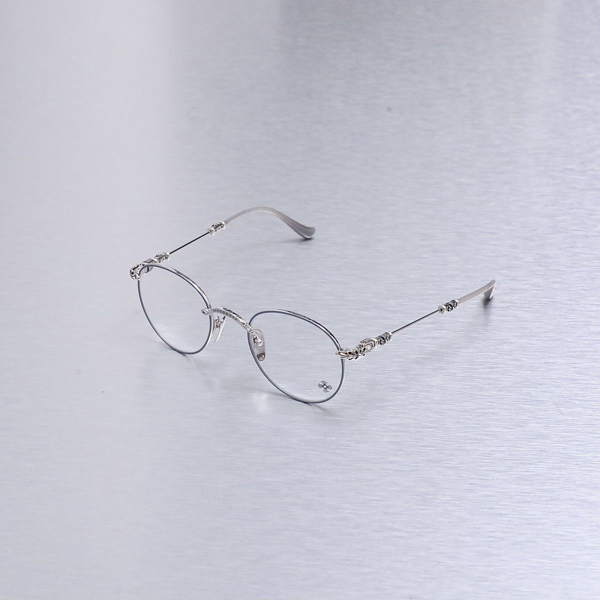 image of Chrome Hearts Bubba - A Bsg/shiny Sliver-Bsg Glasses in Silver, Men's