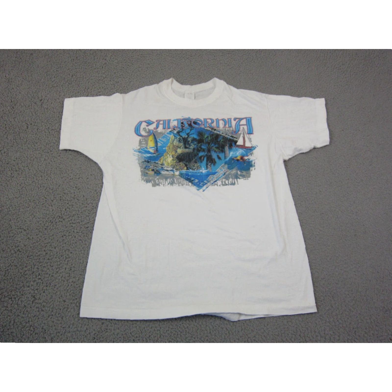 Vintage VINTAGE California Shirt Mens XL White Single Stitch 90s Beach Tuf-Enuf Short Sleeve Crew Neck T-Shirt XXL- none Size US XL / EU 56 / 4 - 2 Thumbnail